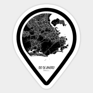 Rio de Janeiro, Brazil City Map - Travel Pin Sticker